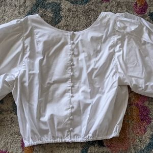 (NWT) H&M Cotton Puff Sleeves Top - S